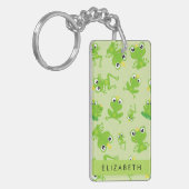 Froschmuster, grüne Frösche, Froschprinz, Ihr Name Schlüsselanhänger (Vorderseite links)