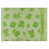 Froschmuster, grüne Frösche, Froschprinz, Ihr Name Schneidebrett (Vorderseite)