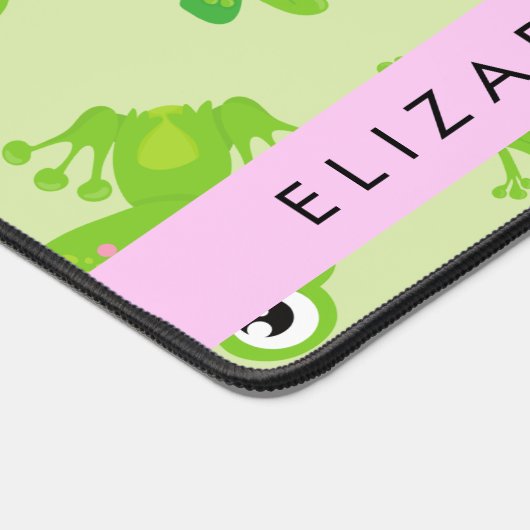 Froschmuster, grüne Frösche, Froschprinz, Ihr Name Schreibtischunterlage (Ecke)