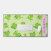 Froschmuster, grüne Frösche, Froschprinz, Ihr Name Schreibtischunterlage (Tastatur & Maus)
