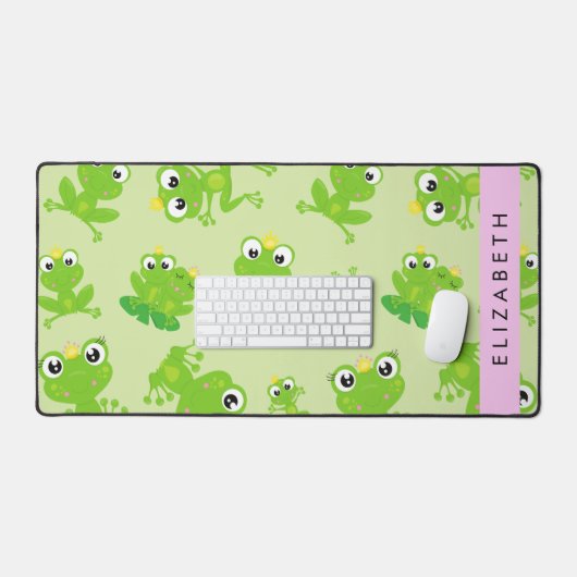 Froschmuster, grüne Frösche, Froschprinz, Ihr Name Schreibtischunterlage (Tastatur & Maus)