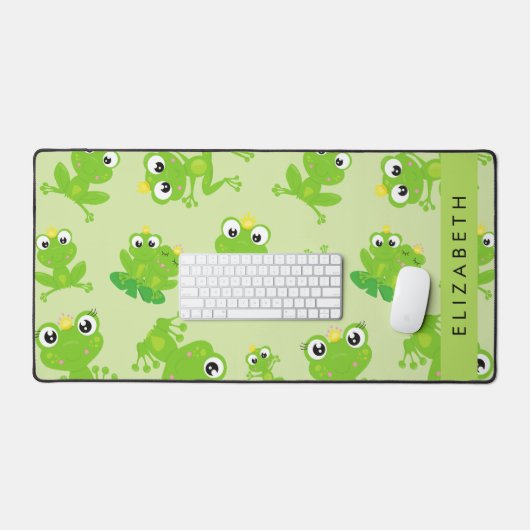 Froschmuster, grüne Frösche, Froschprinz, Ihr Name Schreibtischunterlage (Tastatur & Maus)