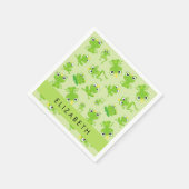 Froschmuster, grüne Frösche, Froschprinz, Ihr Name Serviette (Ecke)