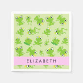 Froschmuster, grüne Frösche, Froschprinz, Ihr Name Serviette (Vorderseite)