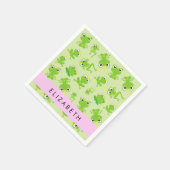 Froschmuster, grüne Frösche, Froschprinz, Ihr Name Serviette (Ecke)
