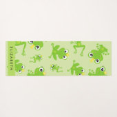 Froschmuster, grüne Frösche, Froschprinz, Ihr Name Yogamatte (Rückseite (Horizontal))