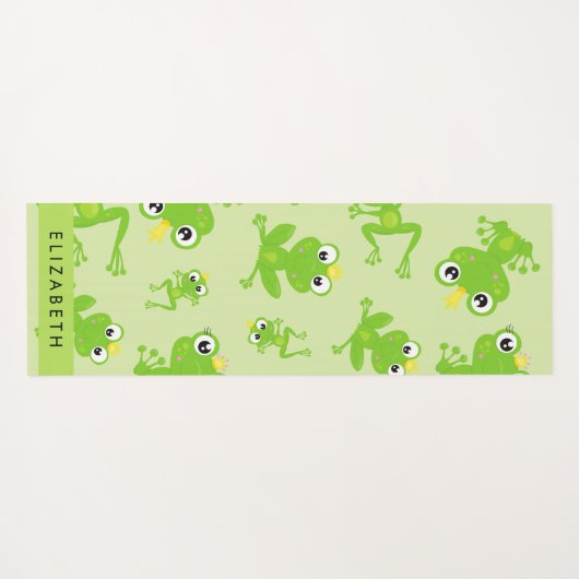 Froschmuster, grüne Frösche, Froschprinz, Ihr Name Yogamatte (Rückseite (Horizontal))