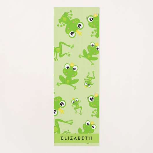 Froschmuster, grüne Frösche, Froschprinz, Ihr Name Yogamatte (Vorderseite)