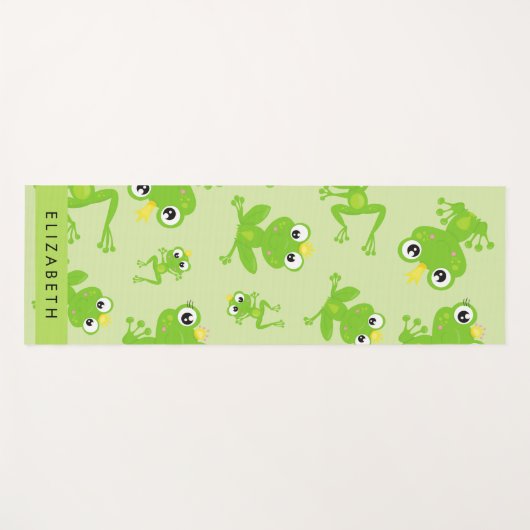 Froschmuster, grüne Frösche, Froschprinz, Ihr Name Yogamatte (Vorderseite (Horizontal))