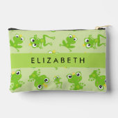 Froschmuster, grüne Frösche, Froschprinz, Ihr Name Zubehörtasche (Rückseite)