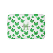 Froschmuster-Monogramm Wildbaby Badematte (Vorderseite)