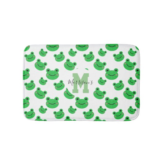 Froschmuster-Monogramm Wildbaby Badematte (Vorderseite)