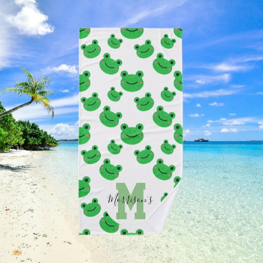 Froschmuster monogramm Wildlife Beach Badehandtuch