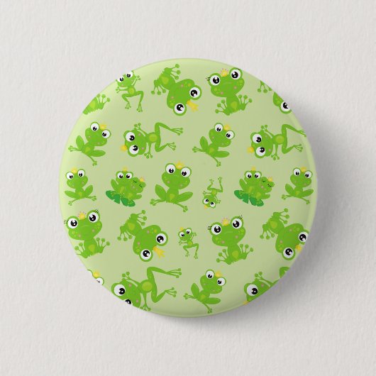 Froschmuster, Niedliche Frösche, grüne Frösche, Fr Button (Vorderseite)