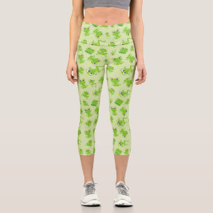 Froschmuster, Niedliche Frösche, grüne Frösche, Fr Capri Leggings
