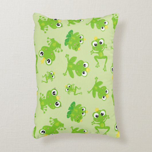 Froschmuster, Niedliche Frösche, grüne Frösche, Fr Dekokissen (Vorderseite(Vertikal))