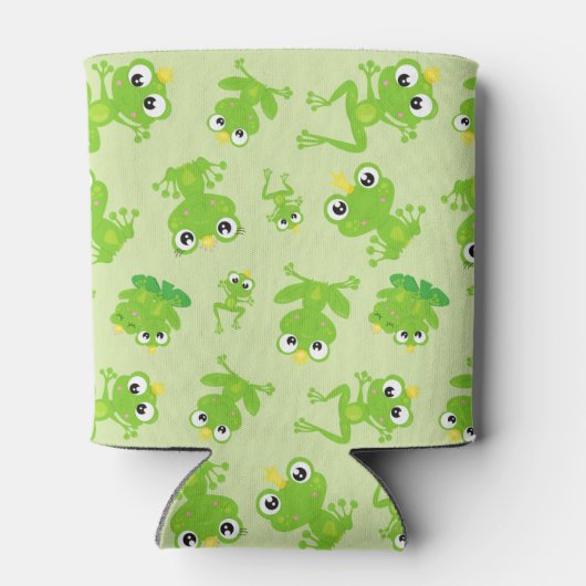 Froschmuster, Niedliche Frösche, grüne Frösche, Fr Dosenkühler (Rückseite)