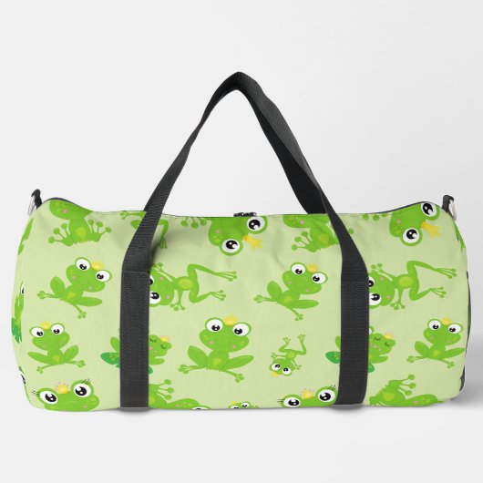 Froschmuster, Niedliche Frösche, grüne Frösche, Fr Duffle Bag (Vorderseite)