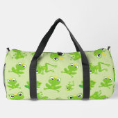 Froschmuster, Niedliche Frösche, grüne Frösche, Fr Duffle Bag (Rückseite)
