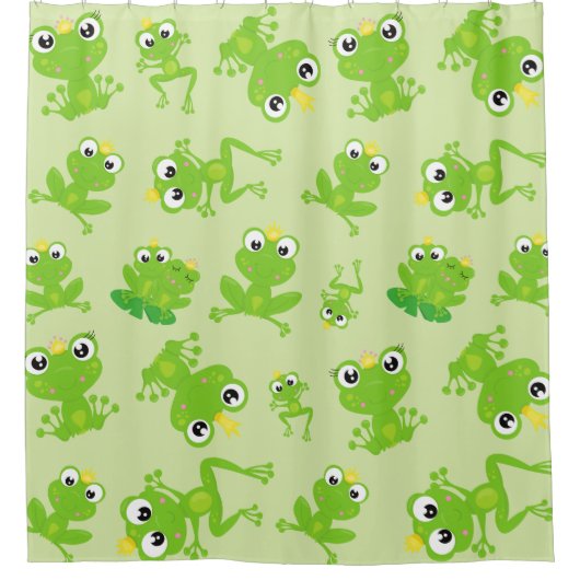 Froschmuster, Niedliche Frösche, grüne Frösche, Fr Duschvorhang (Vorderseite)
