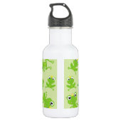 Froschmuster, Niedliche Frösche, grüne Frösche, Fr Edelstahlflasche (Rückseite)