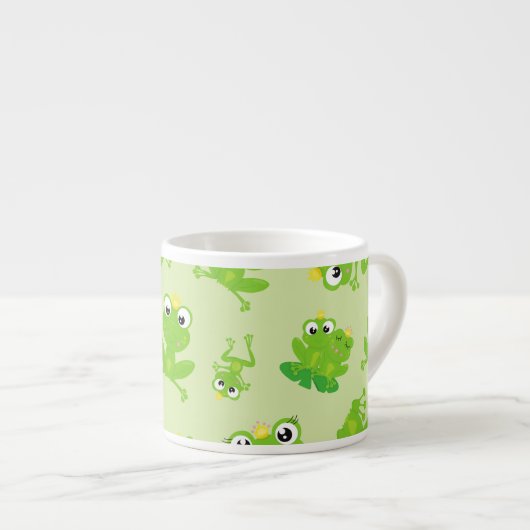 Froschmuster, Niedliche Frösche, grüne Frösche, Fr Espressotasse (Vorderseite Rechts)
