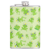 Froschmuster, Niedliche Frösche, grüne Frösche, Fr Flachmann (Vorderseite)