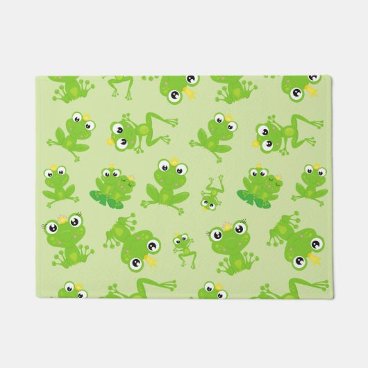 Froschmuster, Niedliche Frösche, grüne Frösche, Fr Fußmatte (Vorderseite)