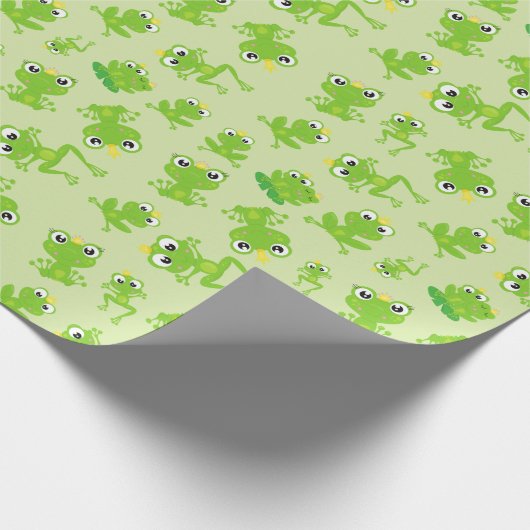 Froschmuster, Niedliche Frösche, grüne Frösche, Fr Geschenkpapier (Ecke)