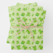 Froschmuster, Niedliche Frösche, grüne Frösche, Fr Geschenkpapier Set (Beispiel)