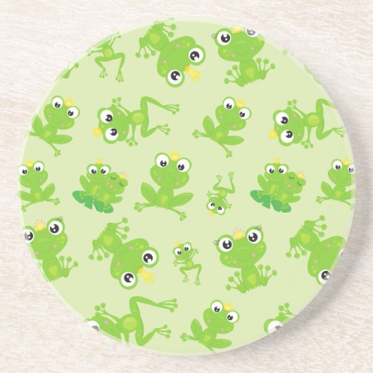 Froschmuster, Niedliche Frösche, grüne Frösche, Fr Getränkeuntersetzer (Vorne)