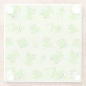 Froschmuster, Niedliche Frösche, grüne Frösche, Fr Glasuntersetzer (Rückseite)