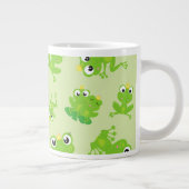 Froschmuster, Niedliche Frösche, grüne Frösche, Fr Jumbo-Tasse (Rechts)