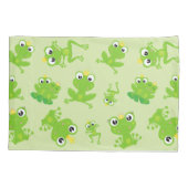 Froschmuster, Niedliche Frösche, grüne Frösche, Fr Kissenbezug (Rückseite)