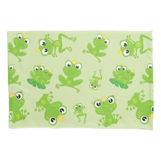 Froschmuster, Niedliche Frösche, grüne Frösche, Fr Kissenbezug (Vorderseite)
