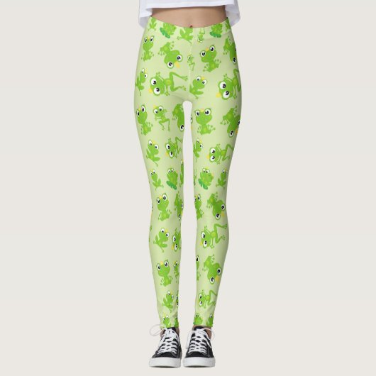 Froschmuster, Niedliche Frösche, grüne Frösche, Fr Leggings (Vorderseite)