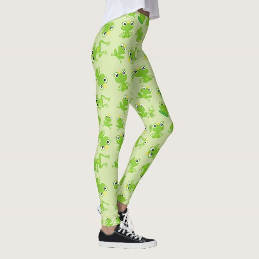 Froschmuster, Niedliche Frösche, grüne Frösche, Fr Leggings (Rechts)