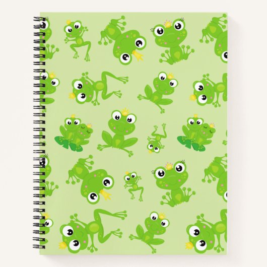 Froschmuster, Niedliche Frösche, grüne Frösche, Fr Notizblock (Vorderseite)