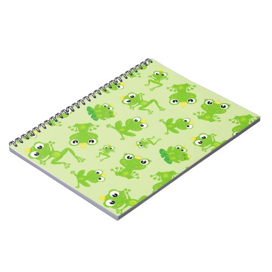 Froschmuster, Niedliche Frösche, grüne Frösche, Fr Notizblock (Linke Seite)