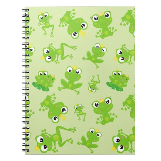Froschmuster, Niedliche Frösche, grüne Frösche, Fr Notizblock (Vorderseite)
