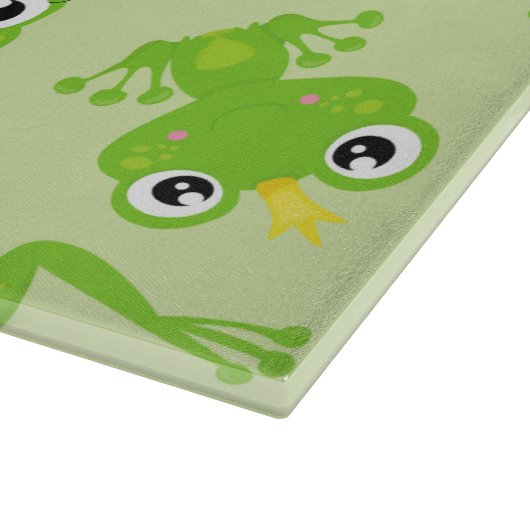 Froschmuster, Niedliche Frösche, grüne Frösche, Fr Schneidebrett (Ecke)
