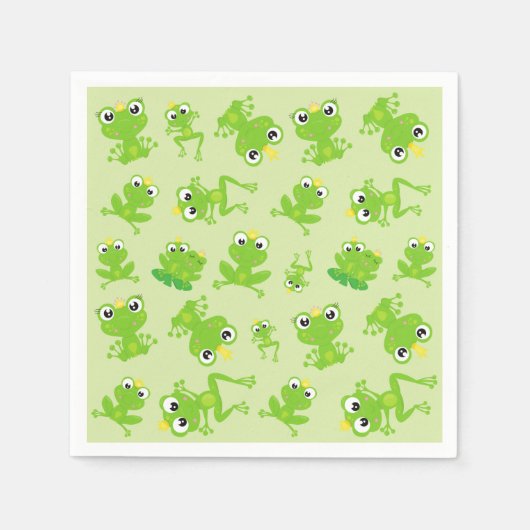Froschmuster, Niedliche Frösche, grüne Frösche, Fr Serviette (Vorderseite)