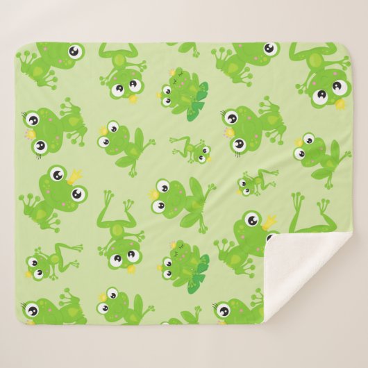 Froschmuster, Niedliche Frösche, grüne Frösche, Fr Sherpadecke (Vorderseite (Horizontal))