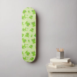 Froschmuster, Niedliche Frösche, grüne Frösche, Fr Skateboard