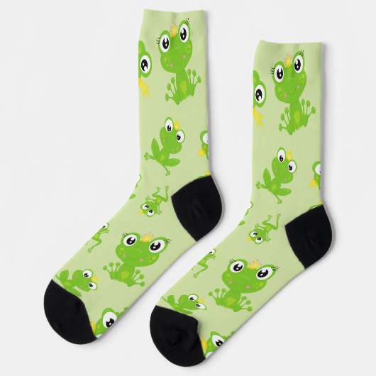 Froschmuster, Niedliche Frösche, grüne Frösche, Fr Socken (Linkes Detail)