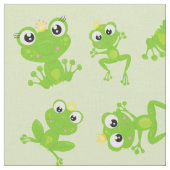 Froschmuster, Niedliche Frösche, grüne Frösche, Fr Stoff (Nahaufnahme)