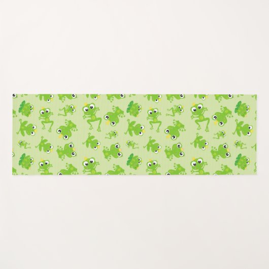 Froschmuster, Niedliche Frösche, grüne Frösche, Fr Yogamatte (Vorderseite (Horizontal))