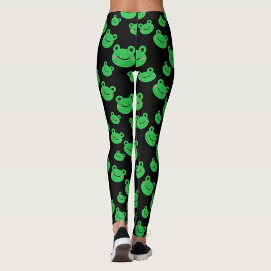 Froschmuster schwarze Leggings (Rückseite)