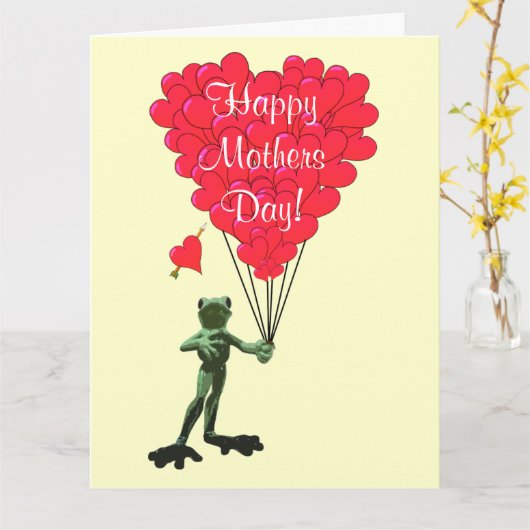 Froschmütter Karte (Gelbe Blume)