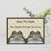 Froschpaar: Niedlich, lustig, Save the Date: Kunst Date (Stehend Vorderseite)